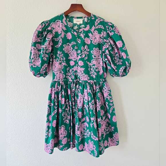 XiRENA Aurie 100% Cotton Puff Sleeve Mini Dress Pockets Size Medium New No Tag - Picture 3 of 16